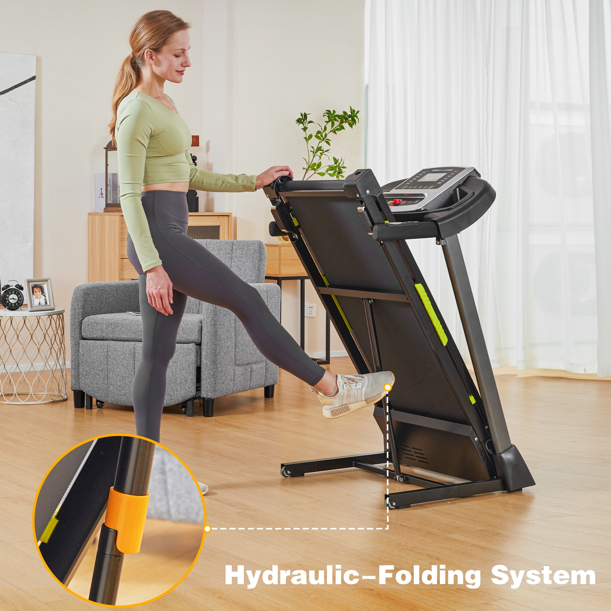 Folding Treadmill For Home With Quiet Motor And App Control_voghion.com